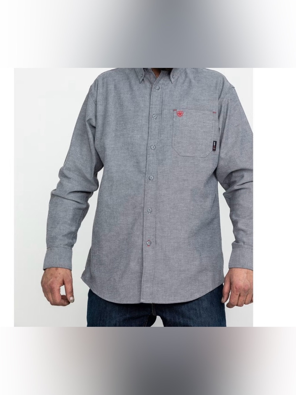 Mens Ariat button up gray shirt size L